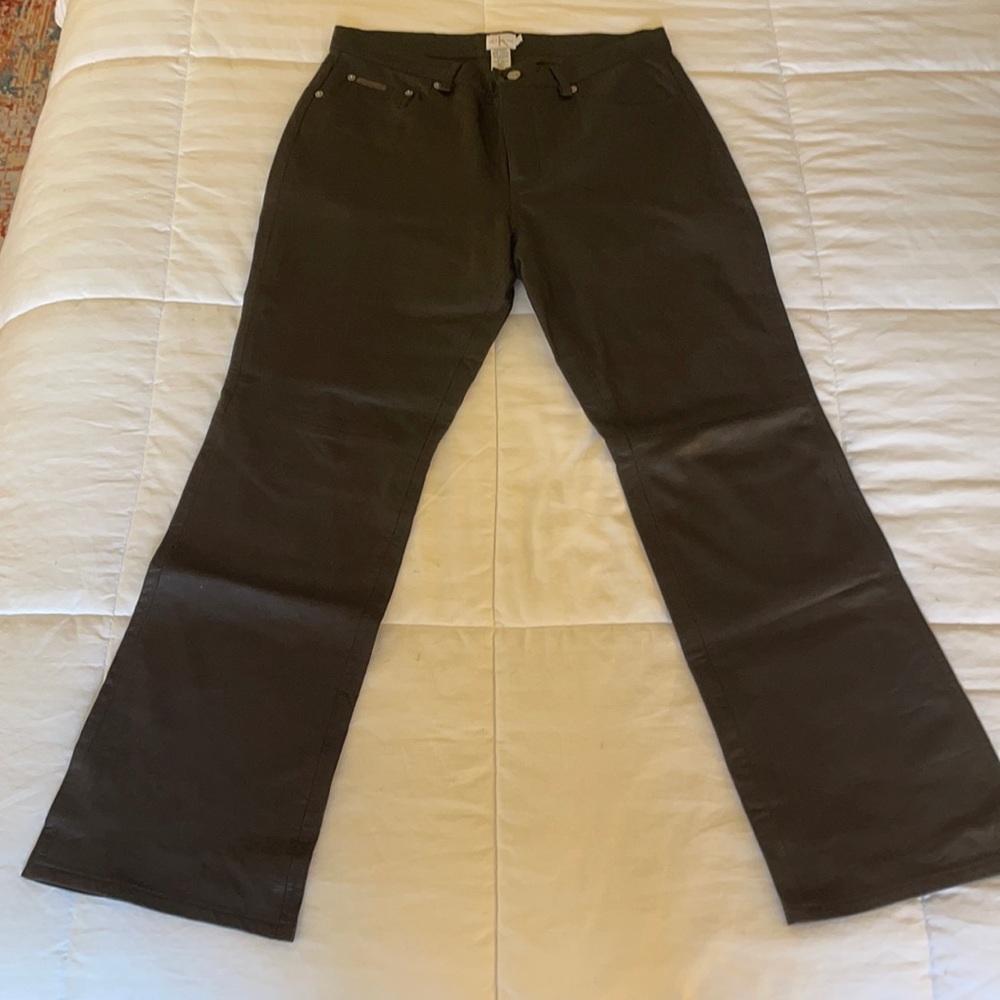 Vintage Calvin Klein Brown Leather Pants